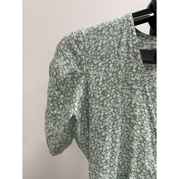 Faithfull The Brand Chiara Green Floral Wrap Midi Dress Size Small 4 - Picture 10 of 13